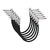 Amazon Basics Gitarren Hilfs Patchkabel für Effektgeräte, Mikrofone, Mischpulte, Verstärker und Andere, 6,35 mm Winkelstecker, Blockiert Störungen, 6 Stück, 1er-Pack, 15 cm, Schwarz