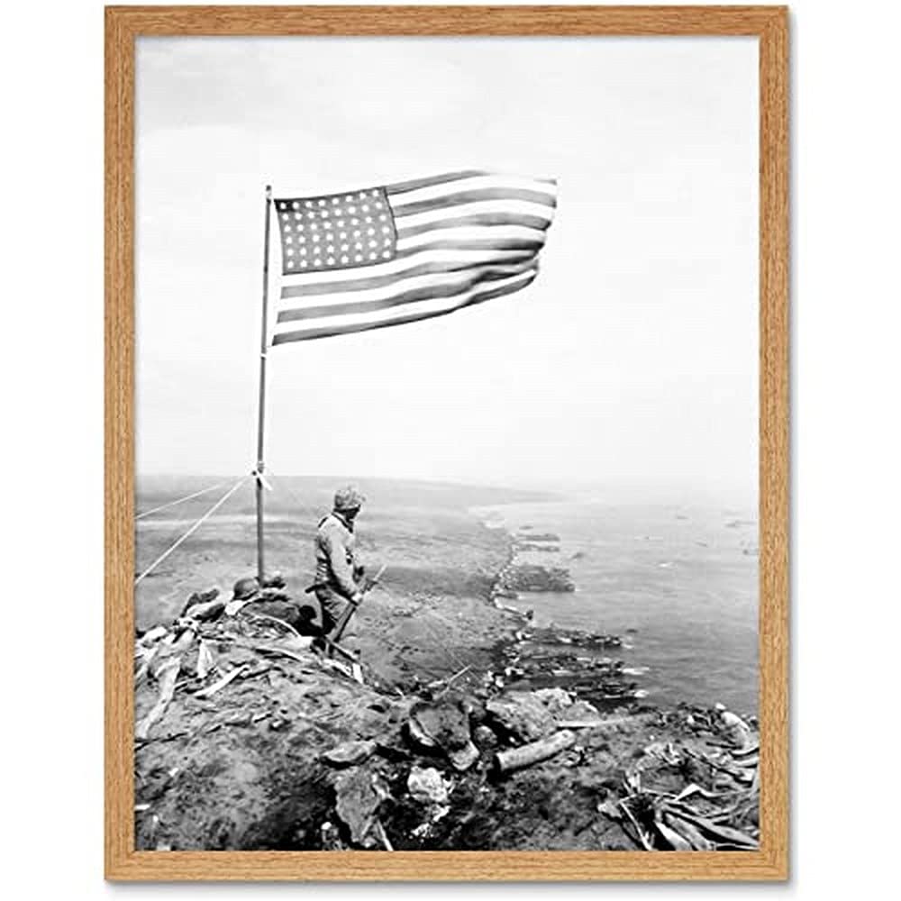 War WWII USA Soldier Suribachi Iwo Jima 1945 Photo Unframed Wall Art Print Poster Home Decor Premium