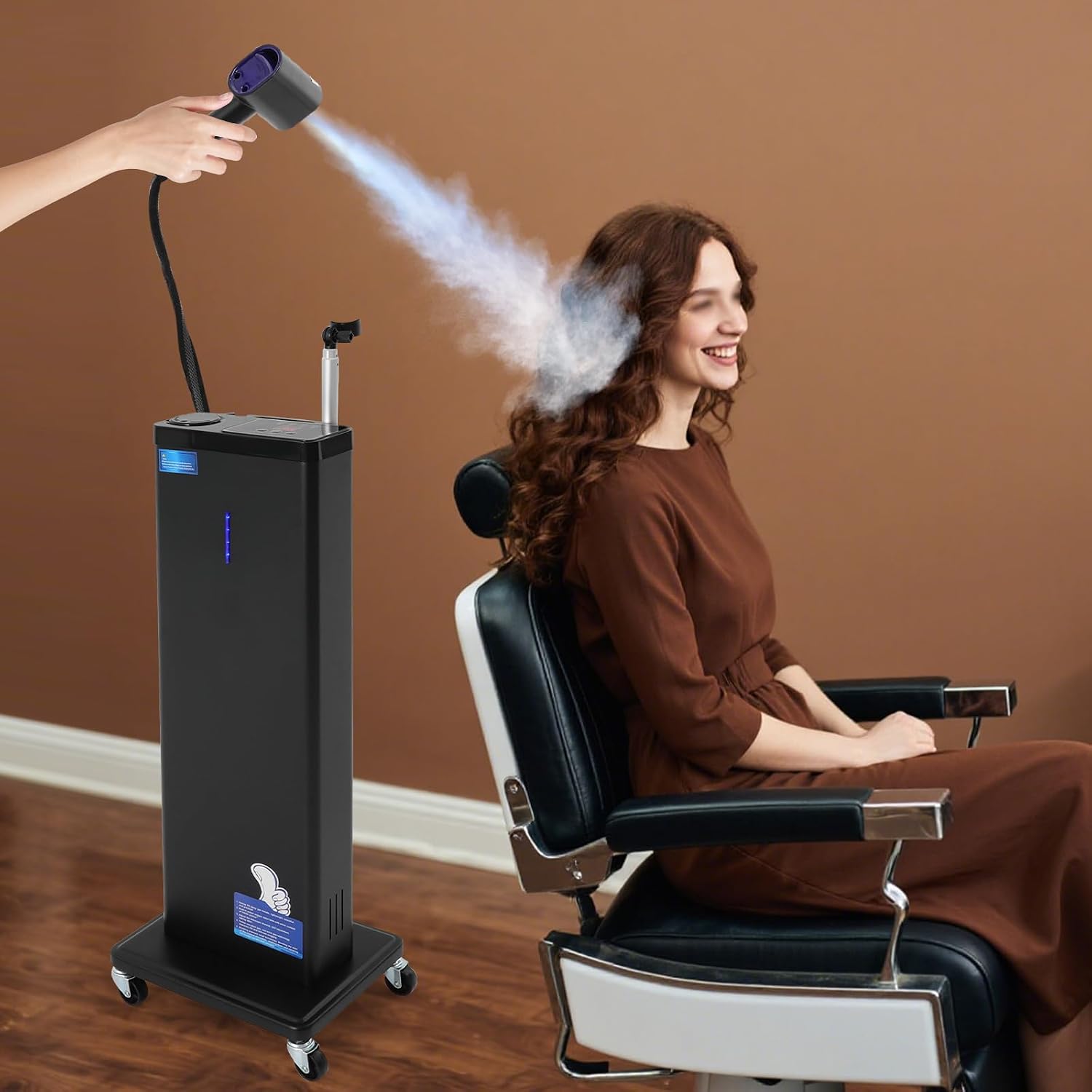 Professional Nano Hair Steamer 1300W 110V, Hair Dryers with Negative Ion Blue Light,9-Level Mist Adjustable & Handheld Spray Gun,Hair Steamer for Deep Conditioning, for Salon & Home Hair Care