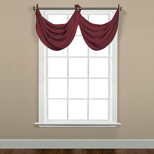 Miniatura 5 de SKL Home by Saturday Knight Ltd. Kate Swag Valance Par de cenefas, color gris pardo, 58 pulgadas x 28 pulgadas Gris