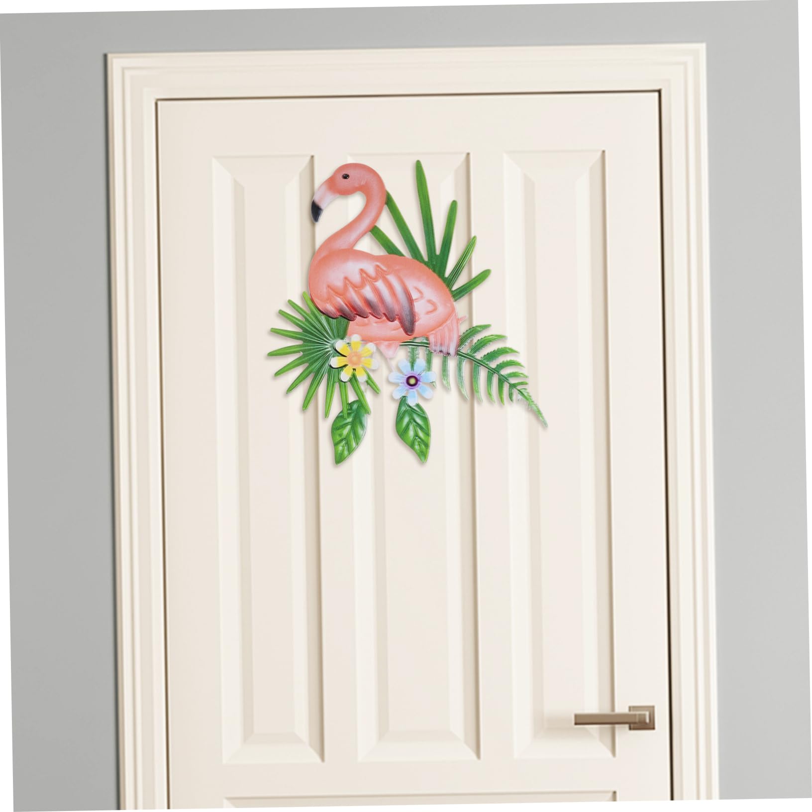 Luxshiny Decorazione da Parete in Ferro Fenicotteri da Parete Atmosfera Estiva, Ornamento Decorativo Resistente e Non Facile da Sbiadire per Giardino e Ufficio