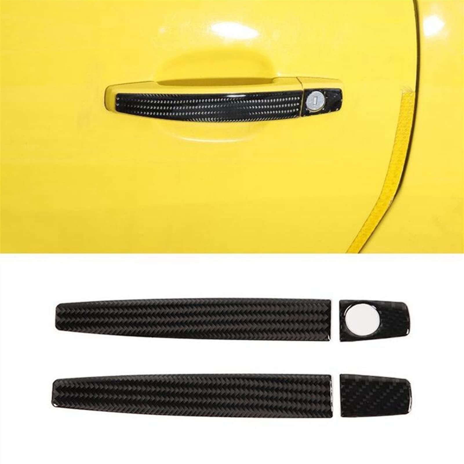 Rinkteea One Color Exterior Car Door Handle For Camaro 2012-2015 Carbon Fiber Car Exterior Door Handle Decoration Cover Trim Stickers