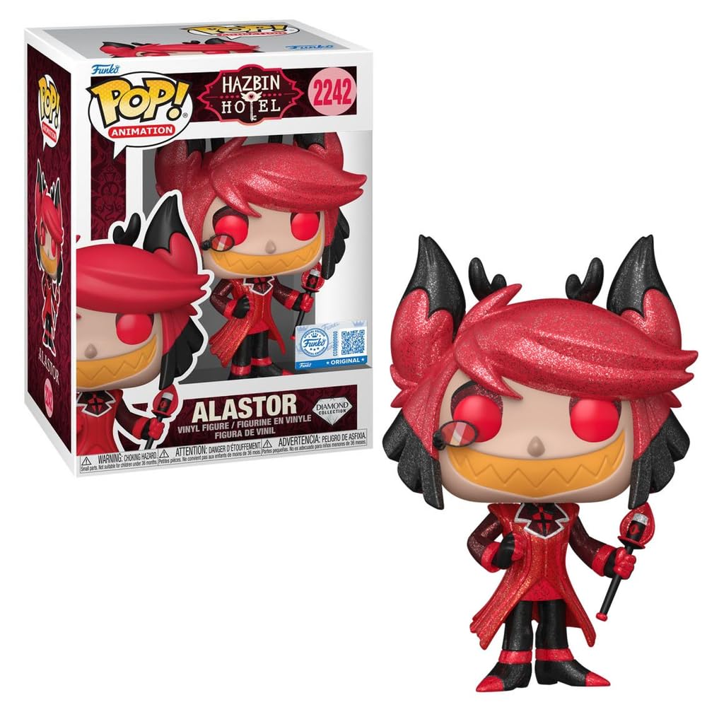 Funko Pop! Animation Hazbin Hotel Alastor Diamond Glitter Figura de vinilo exclusiva #2242, 5.1 pulgadas