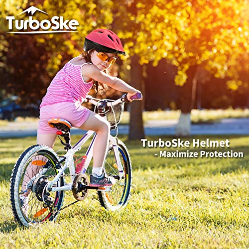Turboske Toddler Kids Bike Helmet, Multi-Sport Helmet Size Adjustable For Boys And Girls (Matte Pink, Small: 48-52Cm/18.8"-20.5") #TOP6