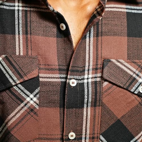 Image of RuggedNap Checked Cotton Shirt for Men | Premium Casual Plaid Shirt, Soft Breathable Everyday Wear