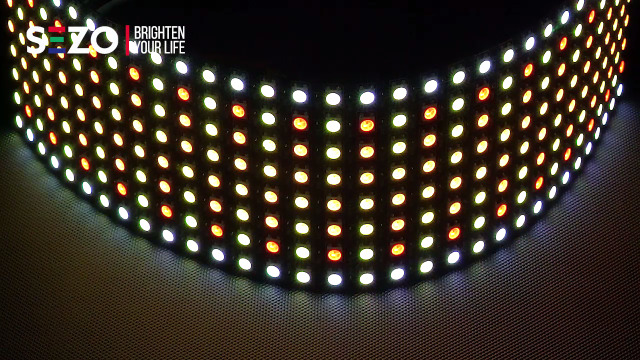 Image of SEZO LED Matrix WS2812B RGB 5050SMD 8x32 256 Pixels Digital Flexible Individually Addressable LED Panel Screen for Arduino LED Programmed Screen Image Full Color Lighting DC5V