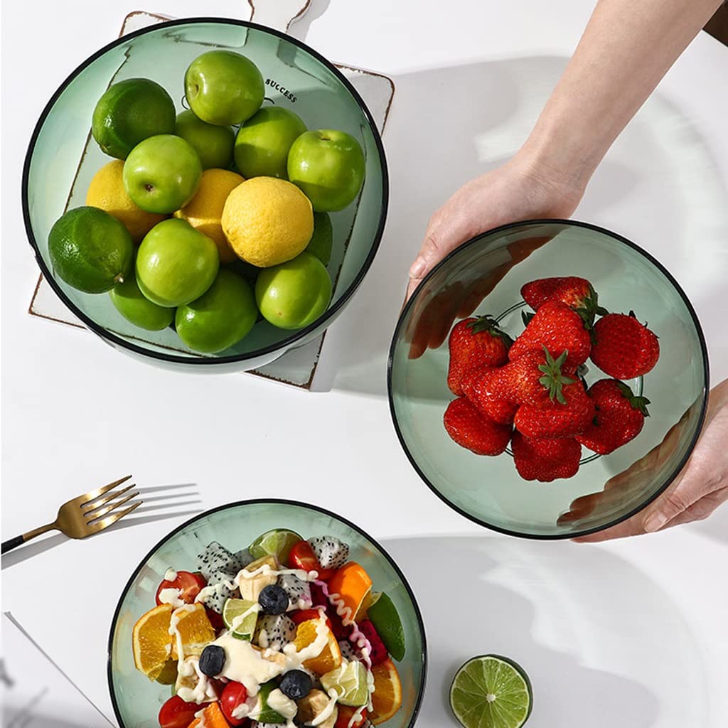 ULTRAWAVE Bols pour la Cuisine Bol en Plastique Bol à Salade Bol à Salade d'intérieur en Plastique Bol d'assaisonnement jus Couverts Vaisselle Bol coloré Transparent Saladier(B,S)