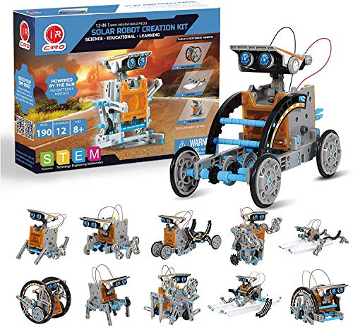 CIRO Solar Robot Toys, STEM Toys Projects for Kids Ages 8-12 and Older, Science Building Educational Gifts for Boys 8 Years and up