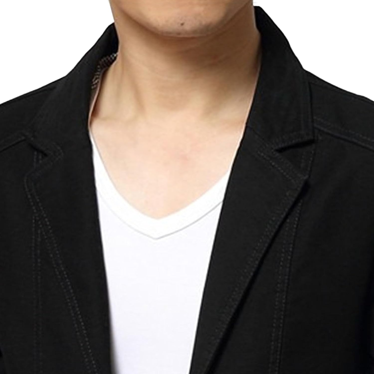 Men's Slim Denim Suit Jacket Notch Lapel Vintage Style Cotton Suit Blazer Outwear Slim Cowboy Blazer