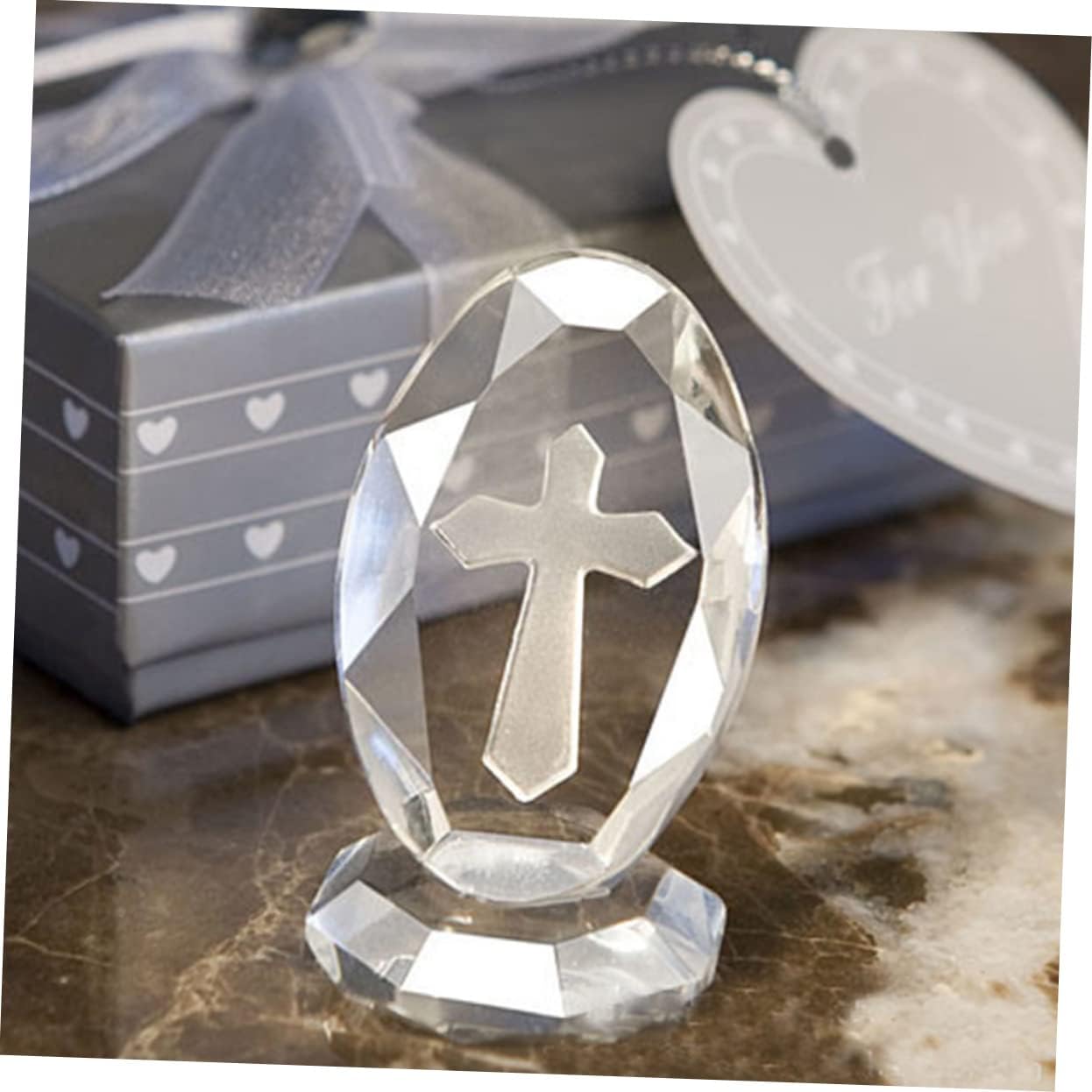 Gatuida 2sets Shower Crystal Cross Adornment for Boys Elegant Baptism Decoration Photo Prop and Keepsake for Celebrating Special Moments