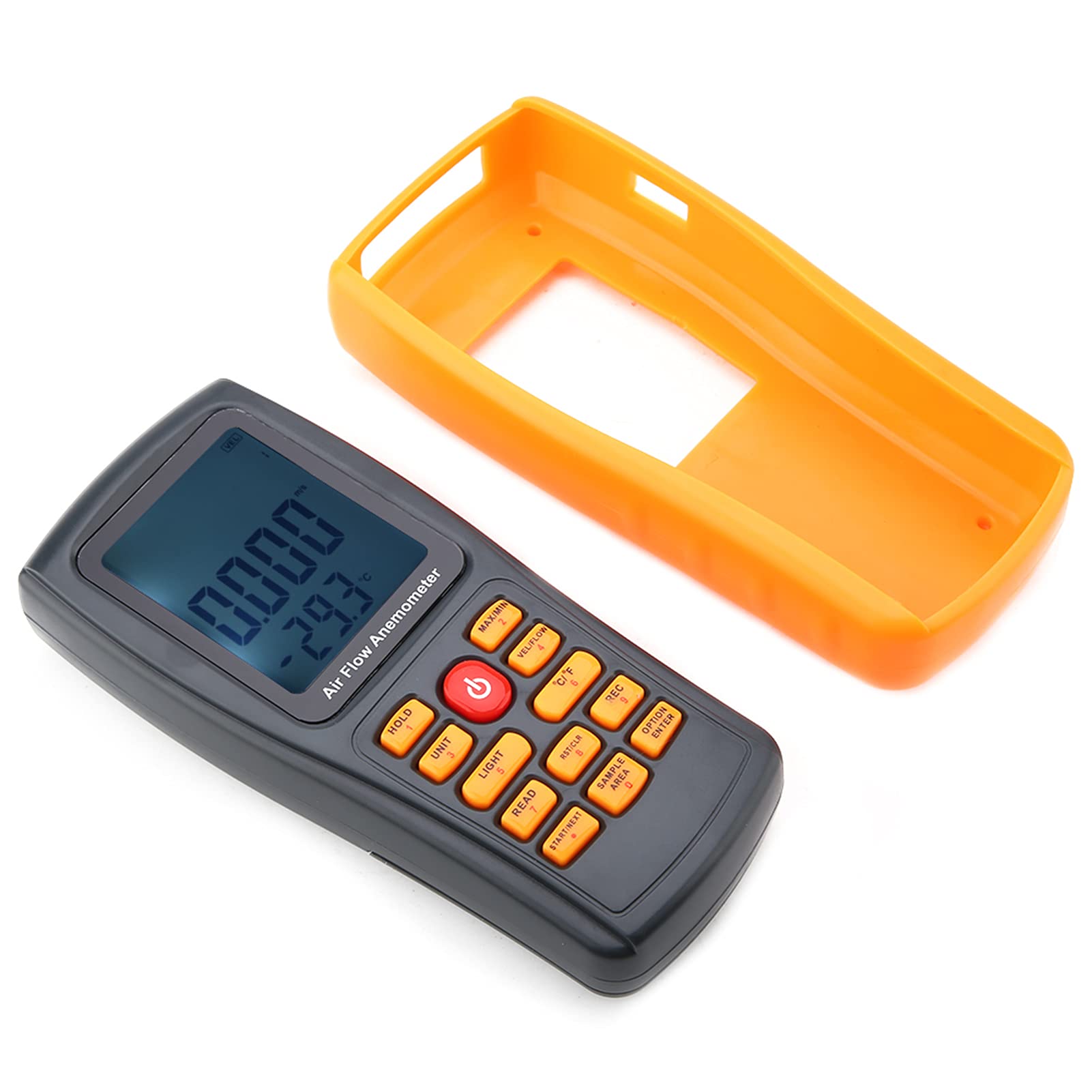 Anemómetro digital, GM8902+ pantalla LCD, anemómetro digital, flujo de aire, medidor de velocidad del viento, con cable USB, herramienta de medición profesional multifunción