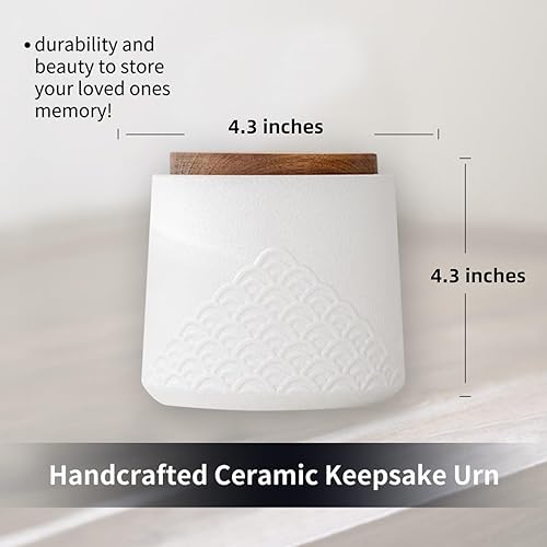 Miniatura 2 de Urna pequeña para cenizas - Urna pequeña decorativa de cerámica para adultos, urna pequeña conmemorativa para cremación funeraria para mascotas,