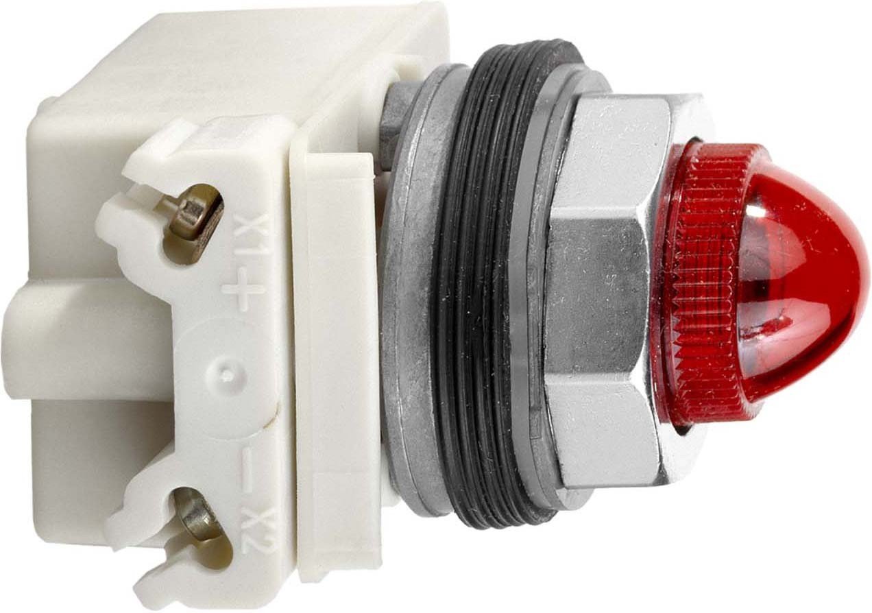 Voyant pilote complet rouge 120V avec lampe pour tableau électrique