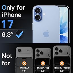 JETech Screen Protector for iPhone 17 6.3-Inch, Tempered Glass Film with Easy Installation Tool, 9H Hardness, Case-Friendly, 3-Pack