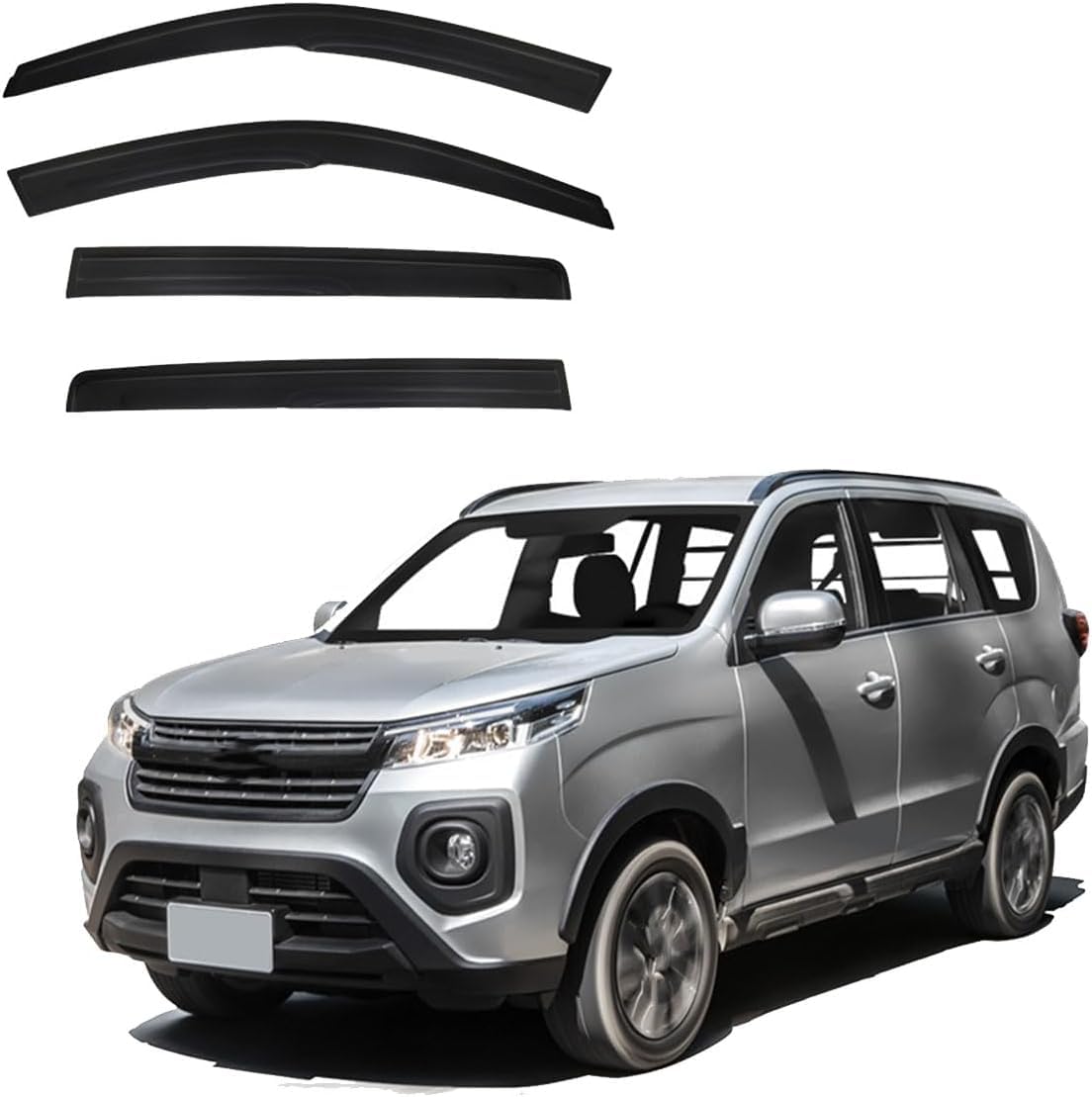 liufangfc Wind Deflectors for CMC Zinger MK1 2005-2024+ – 4pc Tape-On Smoked Visors, Weatherproof, Anti-Salt/Snow, Low-Noise