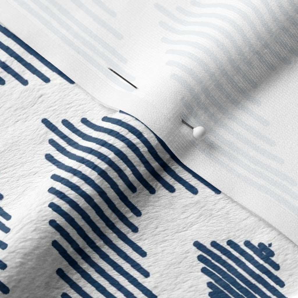 Spoonflower Fabric - Ikat Navy Home Decor Blue Diamond Triangle Lines Geometric Gender Printed on Minky Fabric by The Yard - Sewing Baby Blankets Quilt Backing Plush