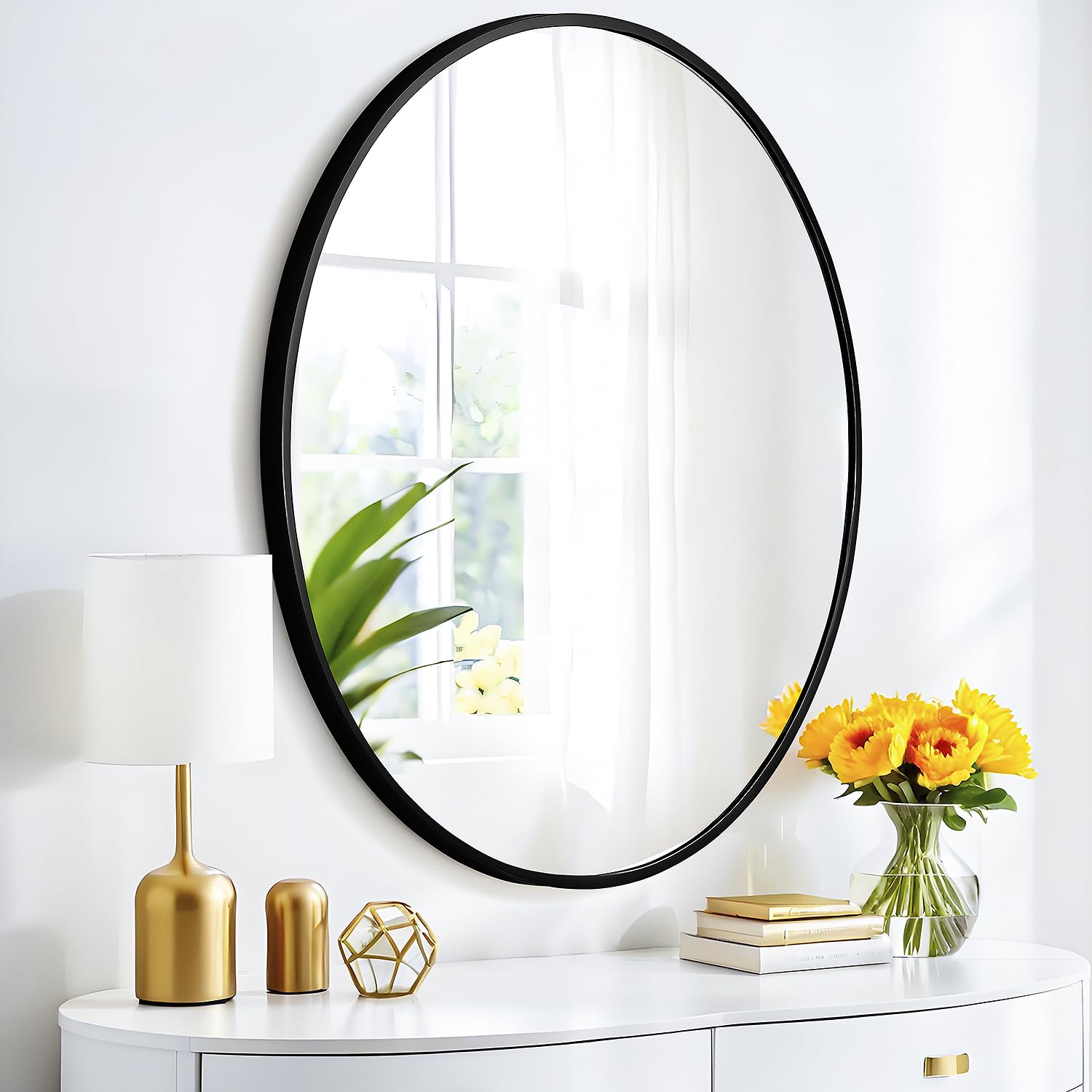 しみー Amazon.com: SCWF-GZ 24x36 Oval Mirror Round Full Length Wall