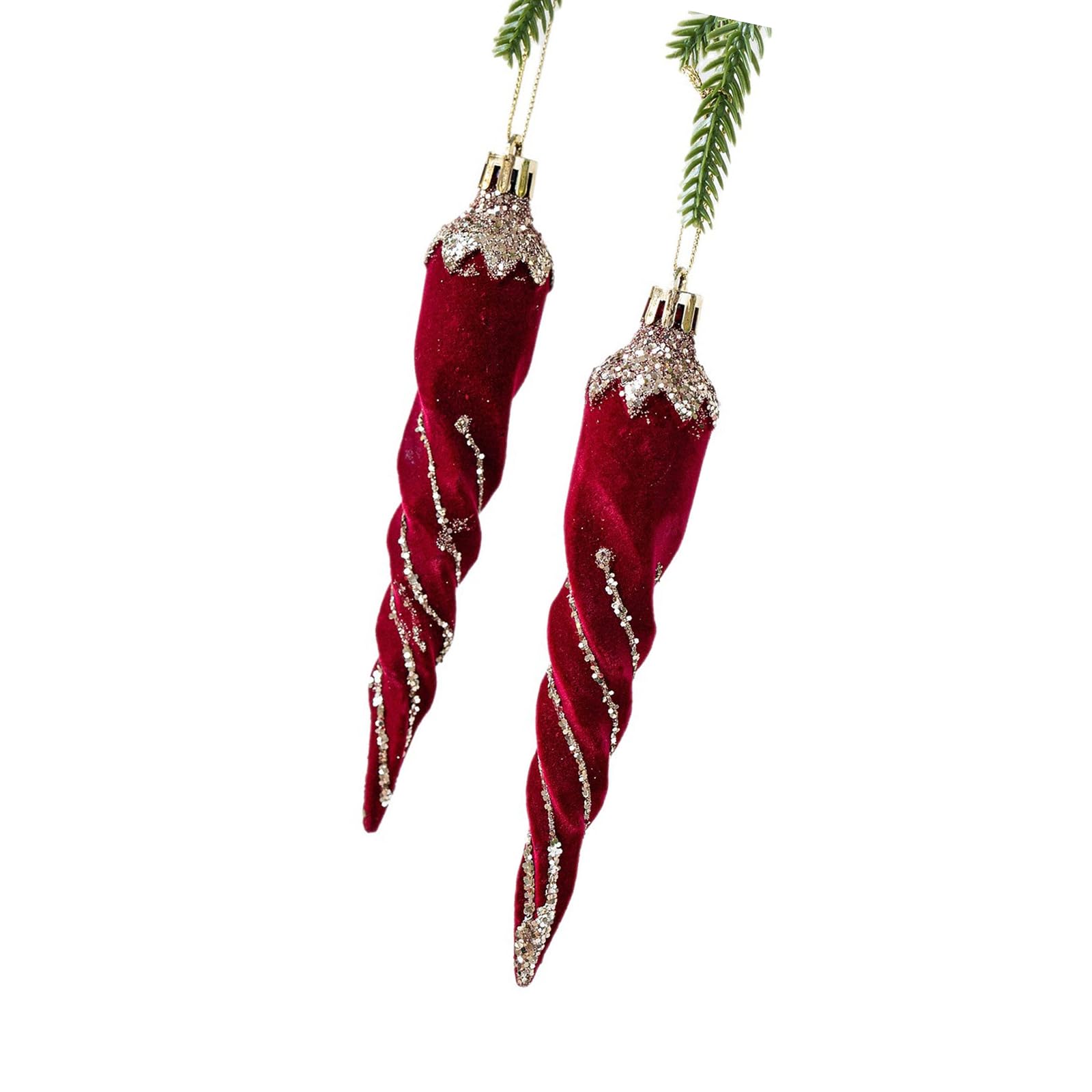Jazuaiao Holiday Velvets Bells Bowknot Canes Hanging Ornament Stylish Decoration for Gift Wreath Fireplaces Christmas Tree Hanging Decorations