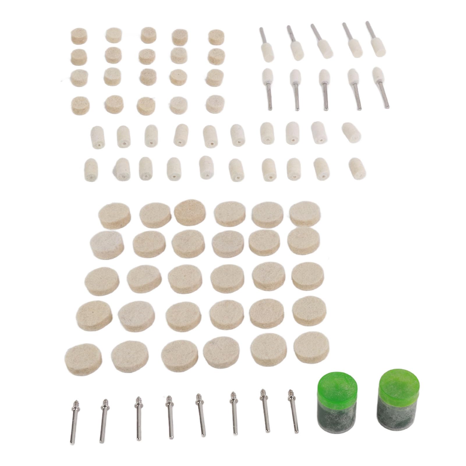 90pcs Wool Polishing Kit, Abrasive Soft Felt Polishing Buffing Clean Wheel Mixed Kit for Rotary Tools Metal Cleaning Derusting Grinding Dusting