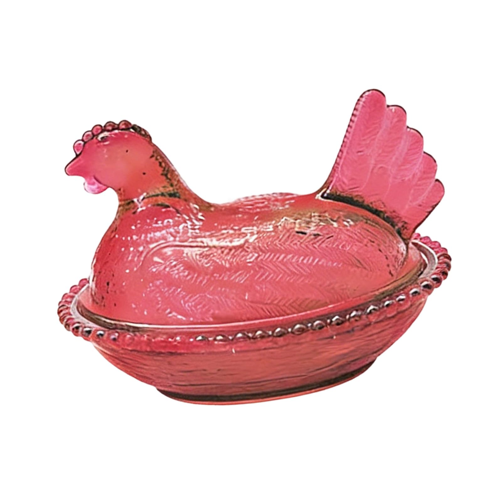 CRFFZ Unique Artistic Hen on Nest with Lid Hen Figurine Covered Candy Jar for Home Table Shelf Decors Gift Giving Easter Decors Gift