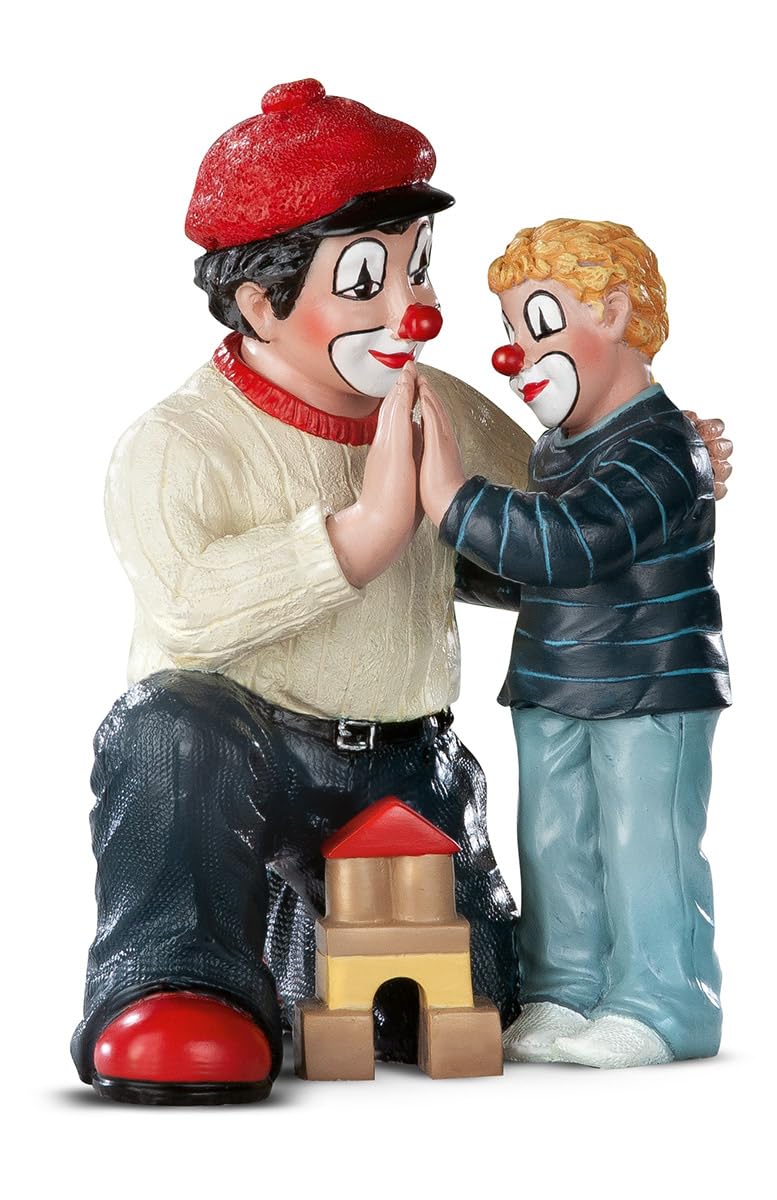 GILDE Clown Gib Mir Fünf aus Kunstharz - Deko Figur und Sammlerstück - Mehrfarbig, 11 cm hoch, 8 cm breit, 7 cm tief