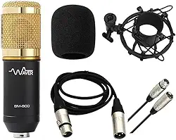 Microfone Bm800 Waver Xlr Xlr Para Mesa De Som Ou Interface (Dourado)