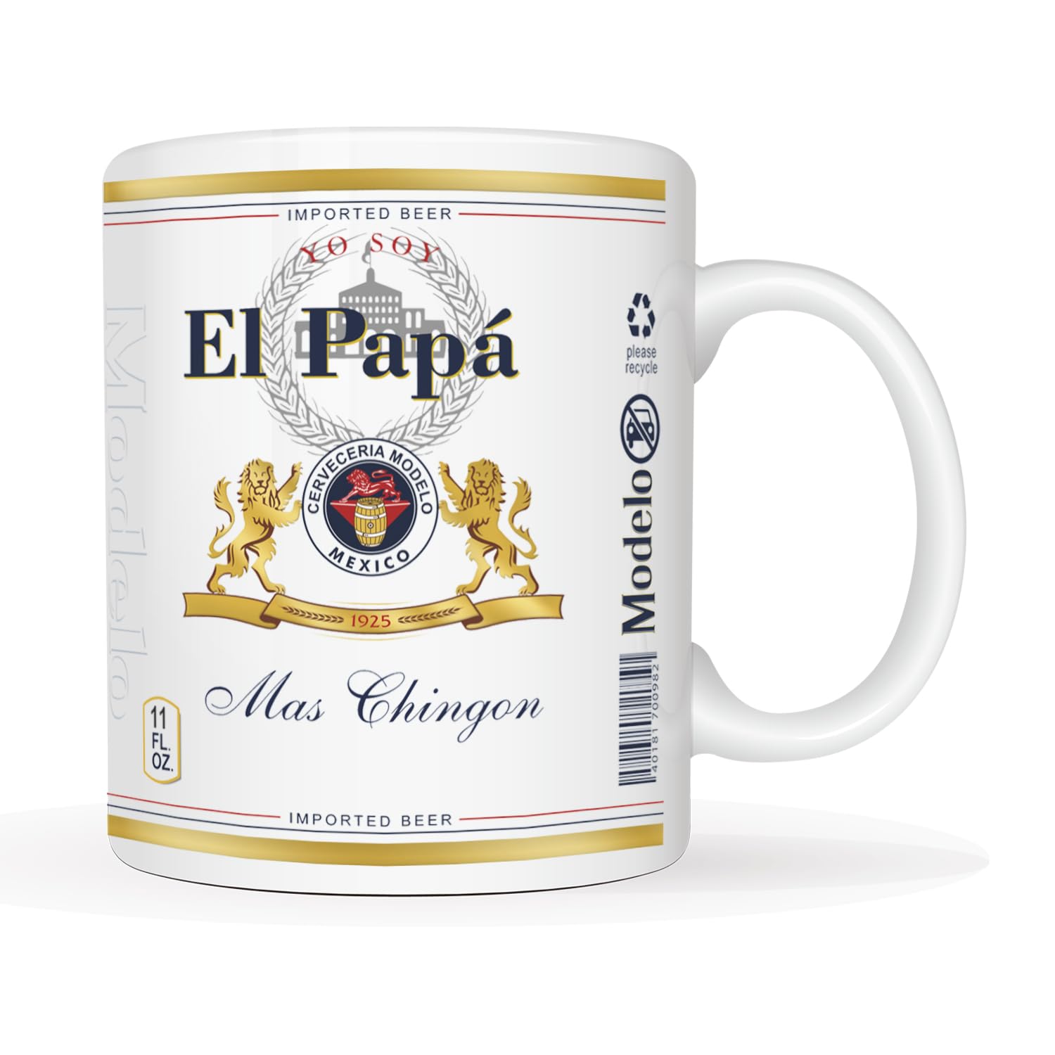 This El Papa El Mas Chingon 11 Oz Funny Spanish Dad Coffee Mug - Exclusivo Diseño Humorístico en Español para Papá, Taza Mejor Padre del Mundo, Regalos Únicos para el Día del Padre