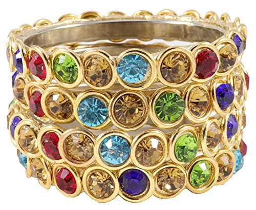 Image of NMII Beautiful Matte Finish Transparent Multicolor Glass Kada for Women & Girls on Different Occasions