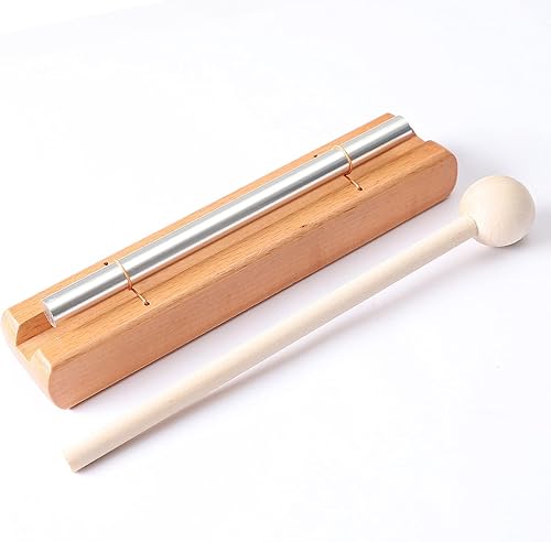 Vista 2 de Campanillas de energía de percusión campanas de mano: instrumento musical de carillón de tono solo con mazo para yoga, meditación, sanación de Tono 1