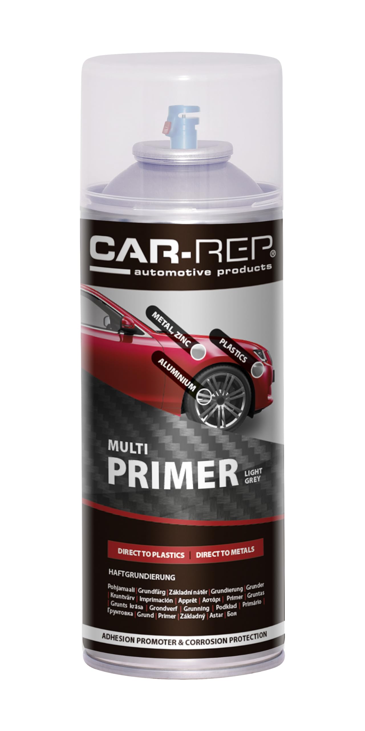 Car-Rep Grey 2K 2 In 1 Universal Metal & Plastic Primer 400Ml Aerosol Anti-Corrosion High Adhesion