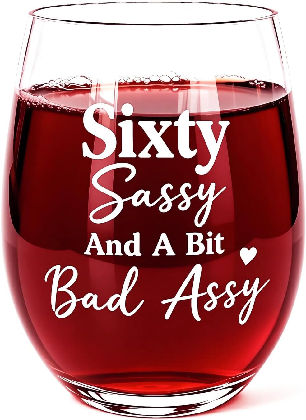 60th Birthday Wine Glass for Women, 15 oz