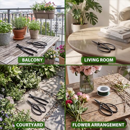 Set 2 tijeras de jardín para bonsái acero inoxidable miniatura 5