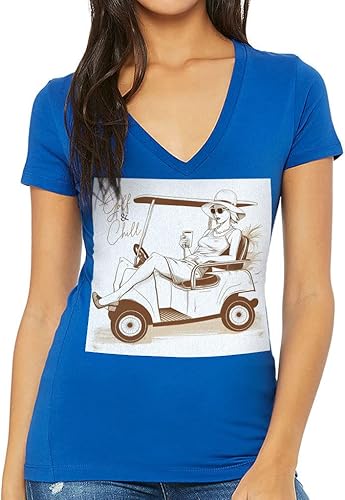 Cool Golf - Camiseta con cuello en V para mujer, camiseta de moda