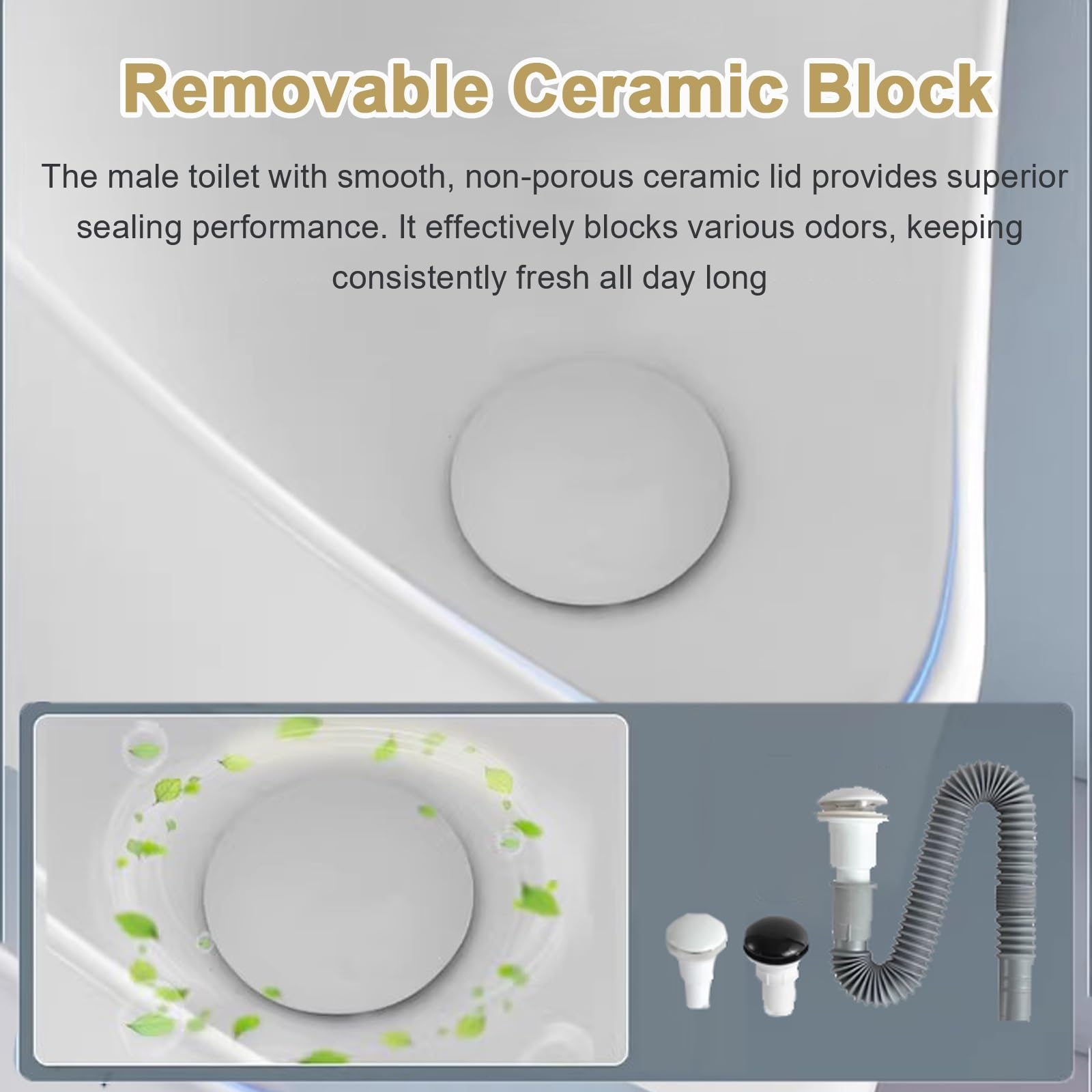 Orinatoio Uomo In Ceramica con Tubo Scarico Lungo WC Angolare