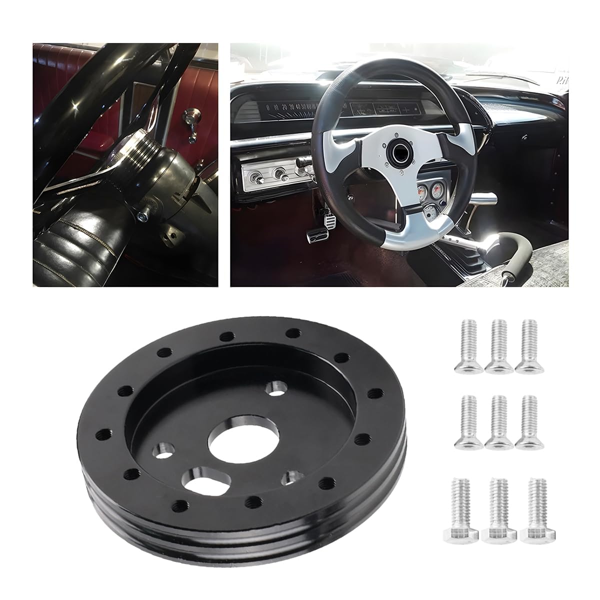 Buy Car Steering Wheel Hub Adapter Conversion Spacer, 6 Hole to 3 Hole