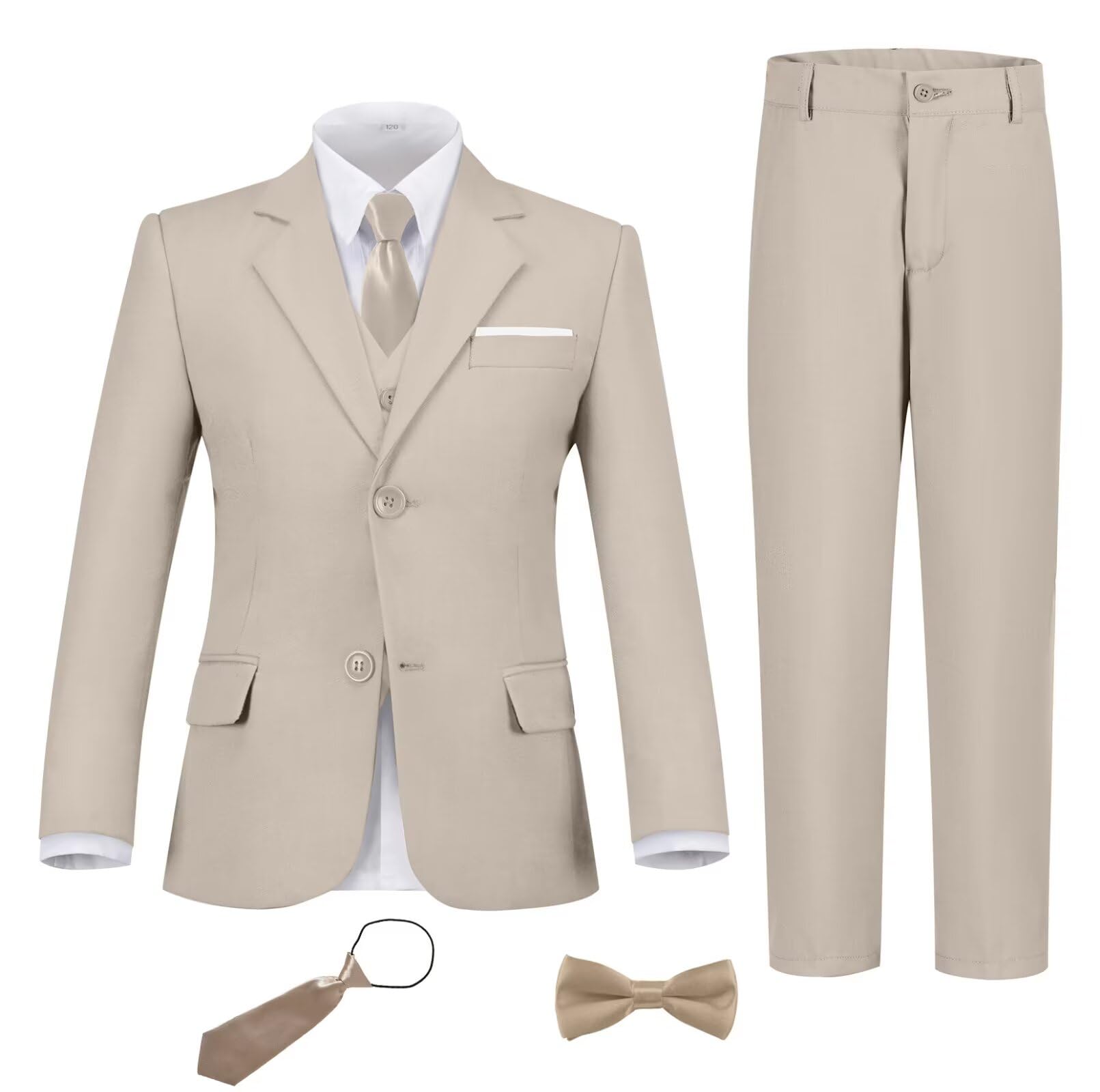 Boys Suit Set Slim Fit Kids Formal Suits Toddler Tuxedo Wedding Prom Classic Suits for Boy Teen Black Blue Dress Outfit