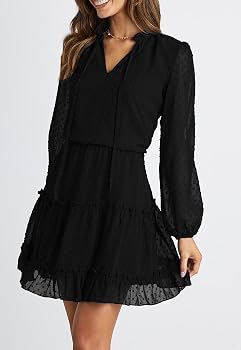 BTFBM Women Casual Fall Dresses V Neck 