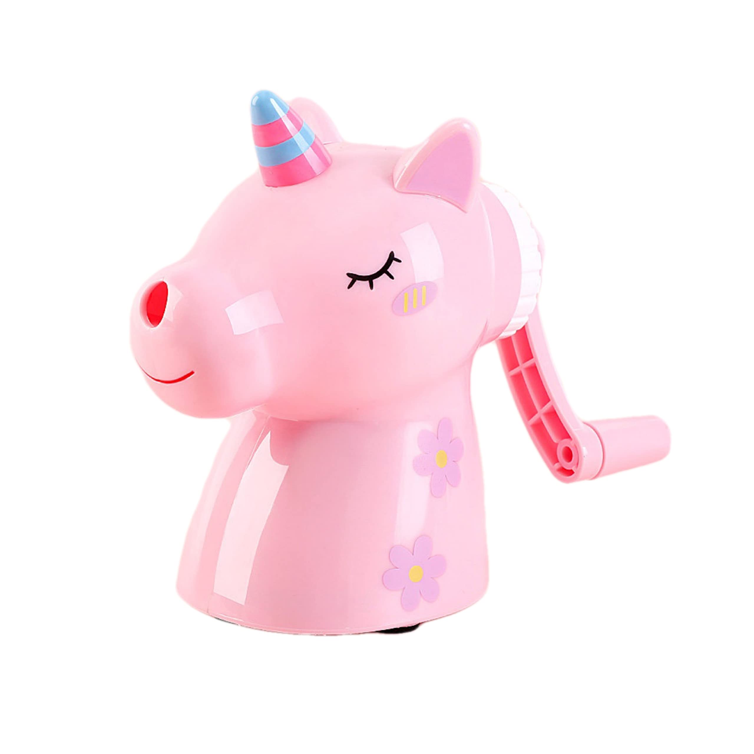 ELECART Unicorn Trendy Design Sharpeners for Kids, Students & Artist Handheld Desktop Manual Sharpener for Standard Pencils (Pack of 1-Random Color)