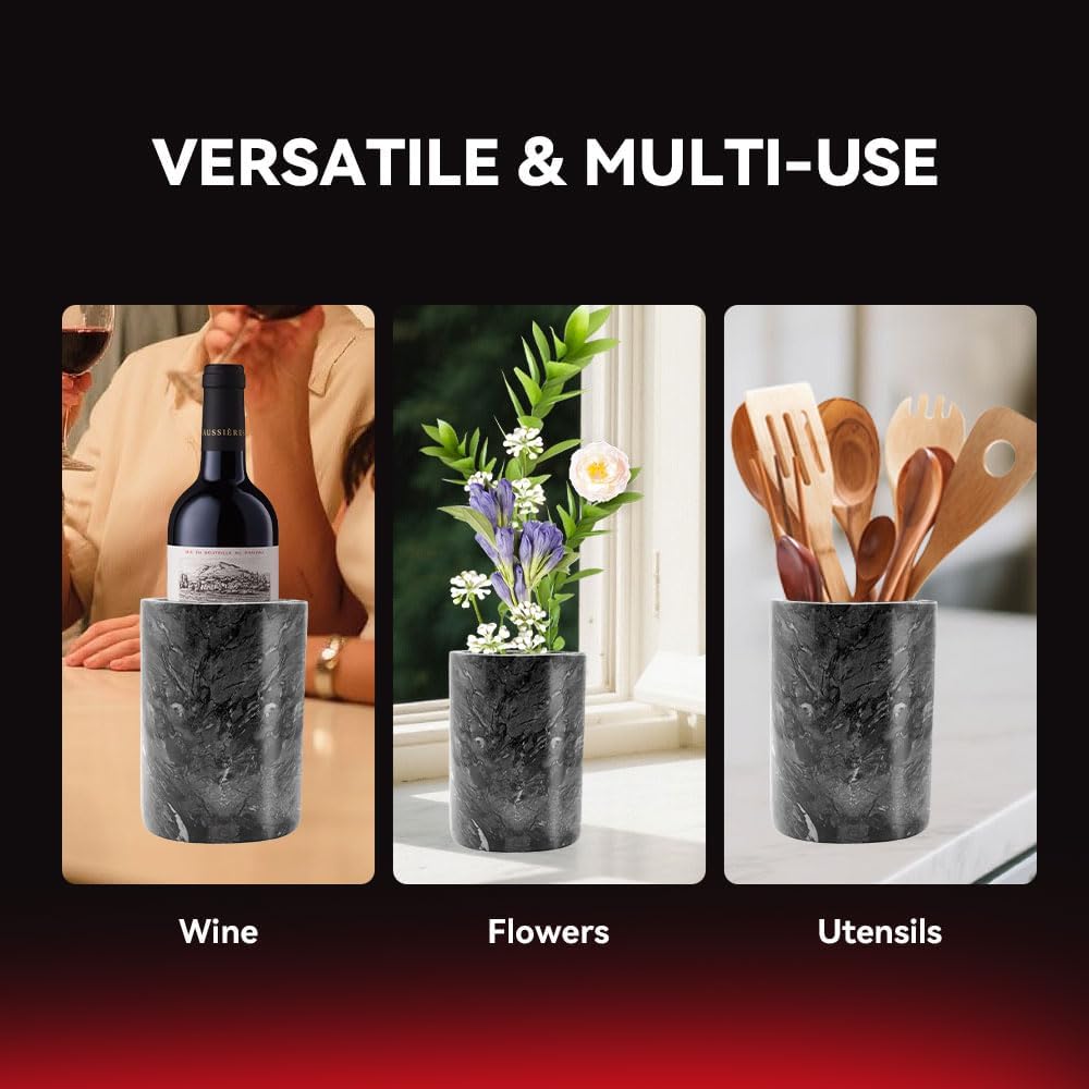 Kota Japan Black Marble Stone Wine and Champagne Bottle Chiller Cooler - 7" X 5" | Elegant Kitchen Utensil Holder | Must Have Wine Chiller for Your Home | Impress Your Guests at Next Party or Event! - Image 4