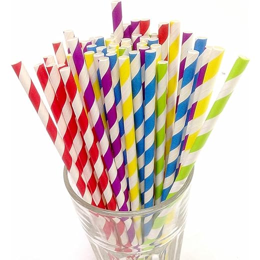 Greenland Biodegradable Rainbow Drinking Straws 6MM