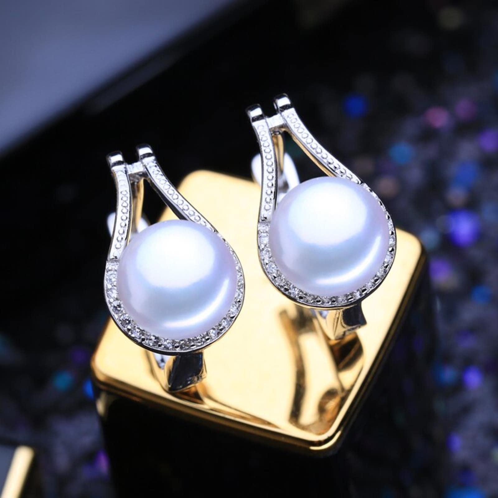 Fenasy 925 Sterling Silber Schmuck Sets Natürliche Perle Anhänger Halsketten Für Frauen Klassische Ohrstecker Mode Party Ringe