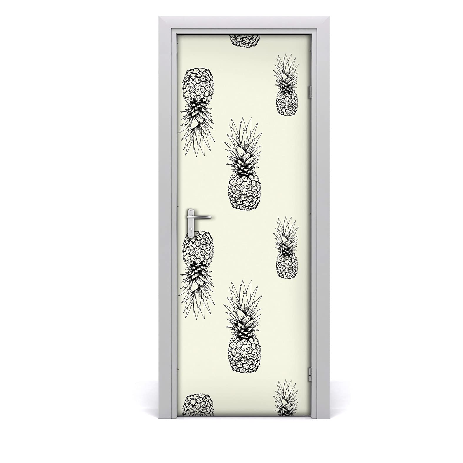 Papier peint sur la porte motif tropical pour salon moderne
