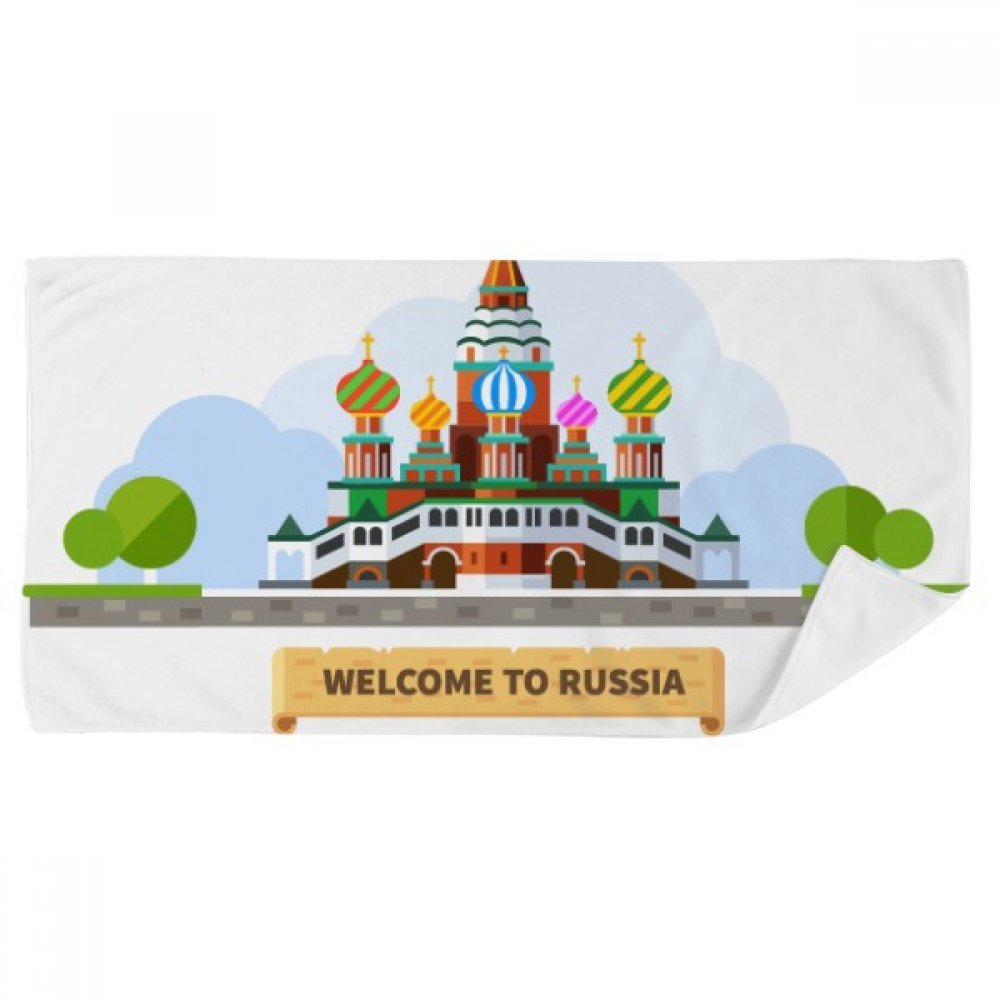Serviette de bain douce Russie cathédrale multicolore 35x70cm drap de toilette visage et mains