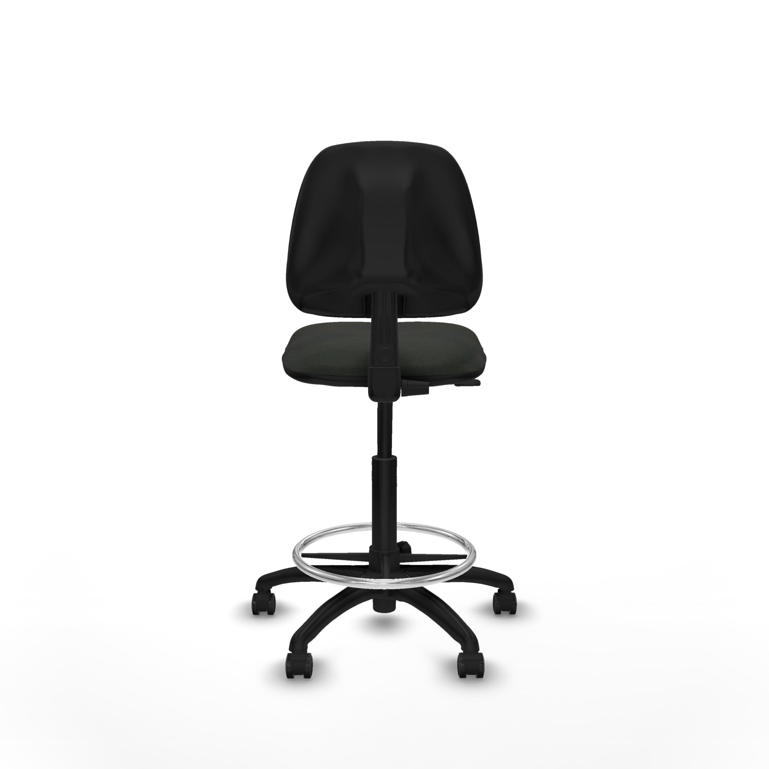 Piqueras y Crespo Taburete Isso: Taburete de Trabajo con Ruedas Ideal para Oficina, Silla recepcion Alta y Comodidad con Respaldo Regulable en Altura -