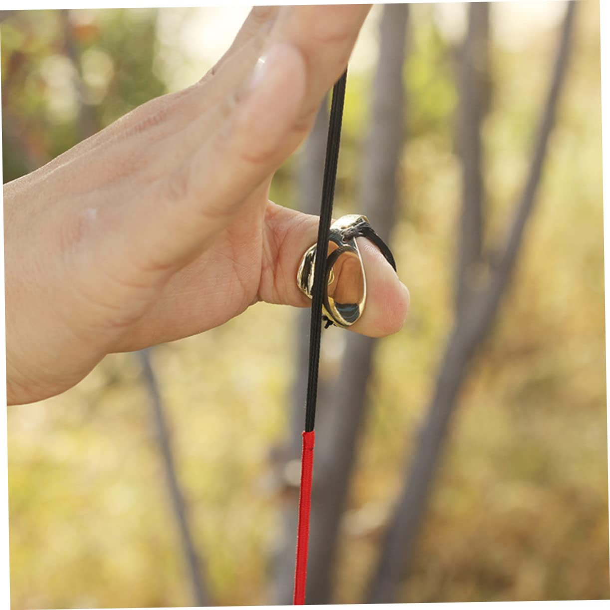 MUELODSIC Traditional Archery Essential 22mm Brass Finger Ring Comfortable Sturdy for Archery Thumb Protection