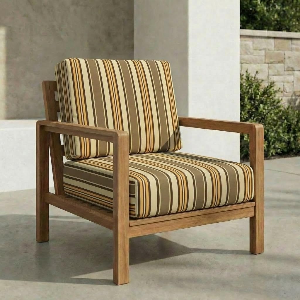RSH DECOR: Sunbrella Deep Seating Foam Cushion Set | 22.5” x 22.5” x 4" Seat and Back | Water, Fade & UV Resistant Outdoor Chair Cushions for Patio Furniture | Made in USA (Anthony Praline)
