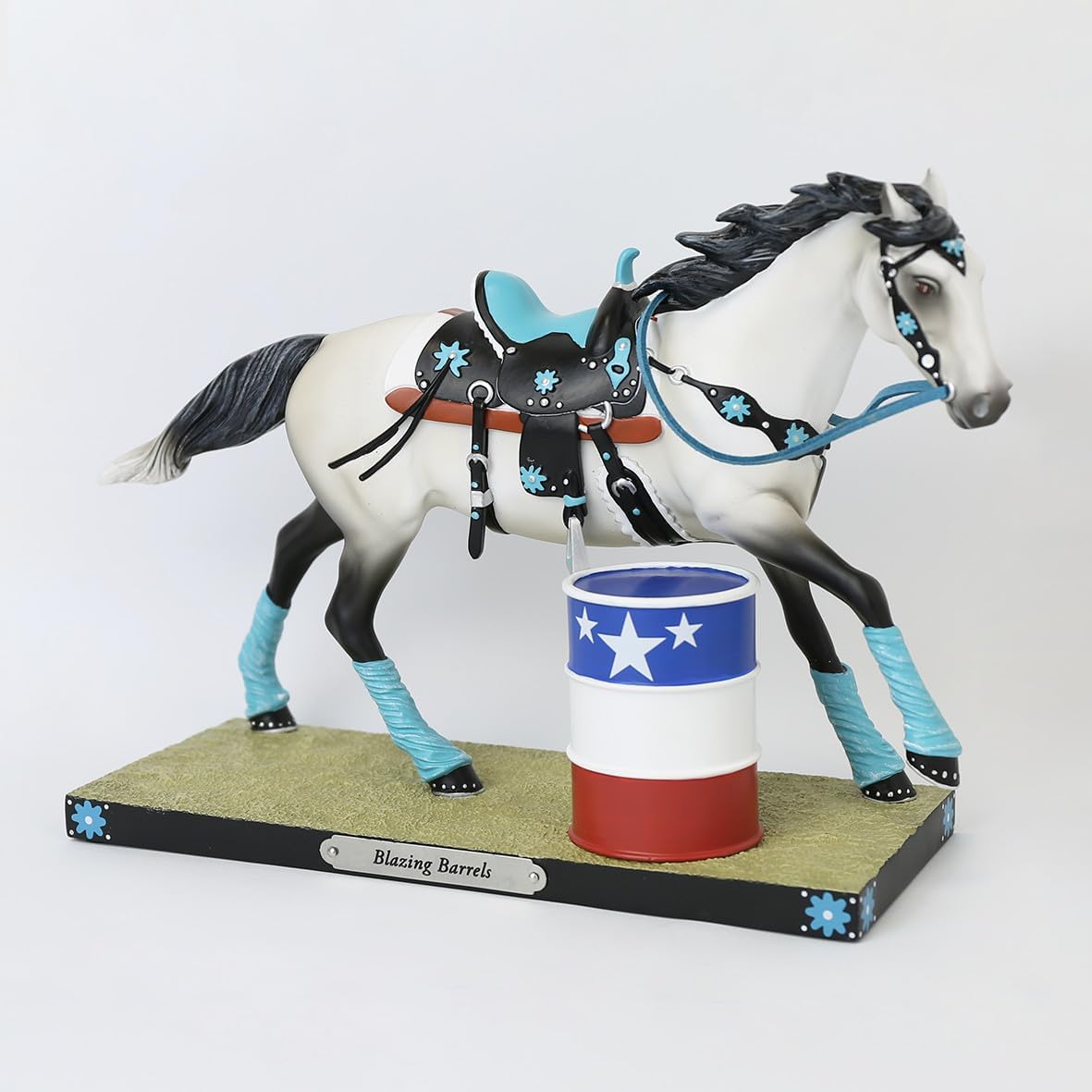 Enesco The Trail of Painted Ponies Blazing Barrels Figurine, 7.28 Inch, Multicolor