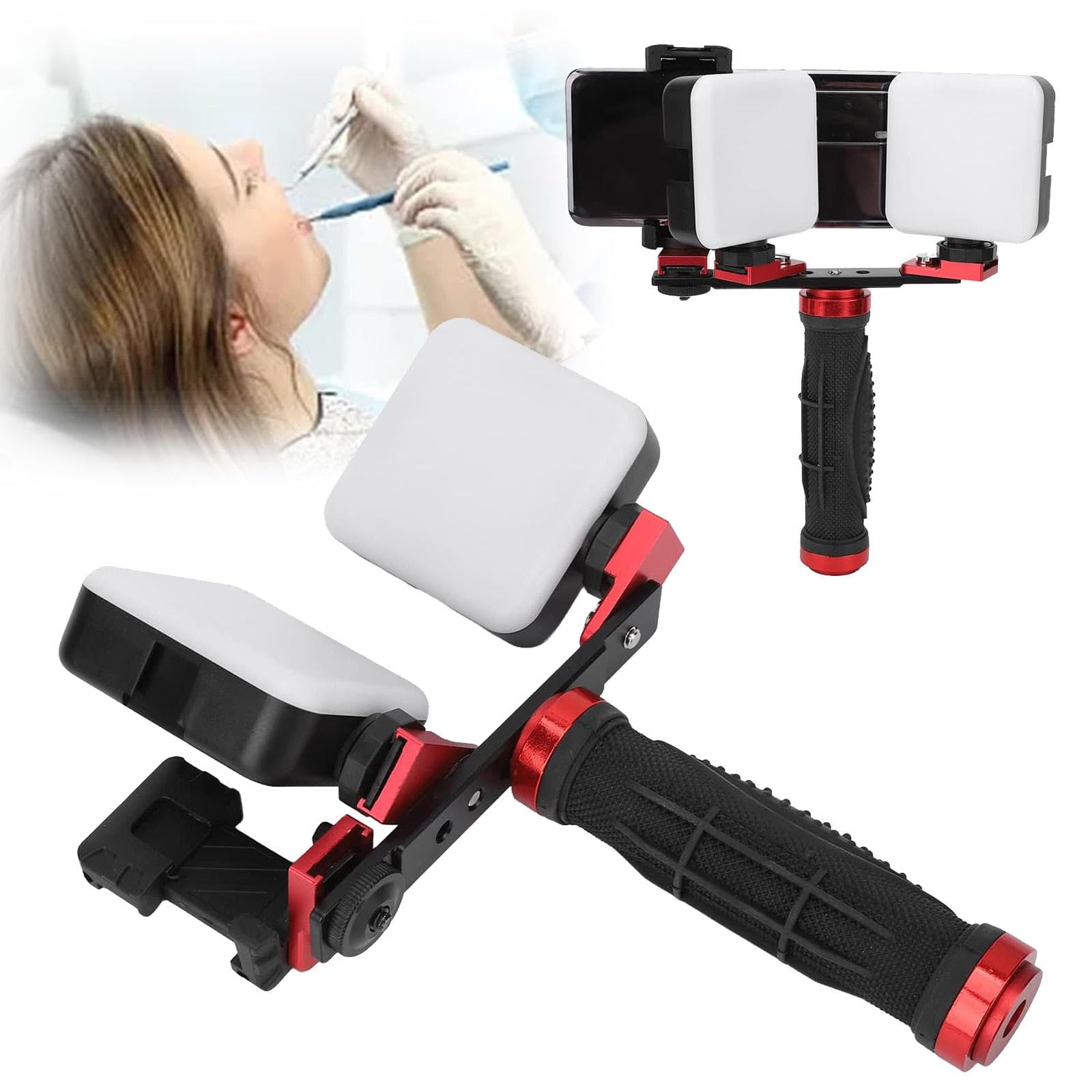 MTTXY Dental Photography Aid, Camera Video Lights Studio Lighting Kit, Clear Photos Adjustable Brightness Professional Dental Mobile Phone Fill Light for Photography