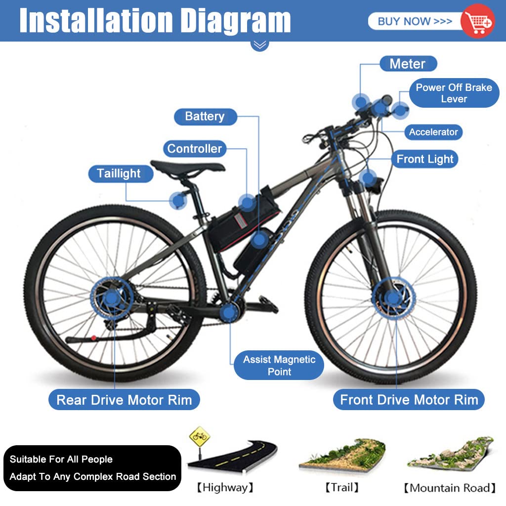 Kit de Conversion de Vélo électrique, Contrôleur de Moteur électrique, Kit de Contrôleur de Vitesse de
