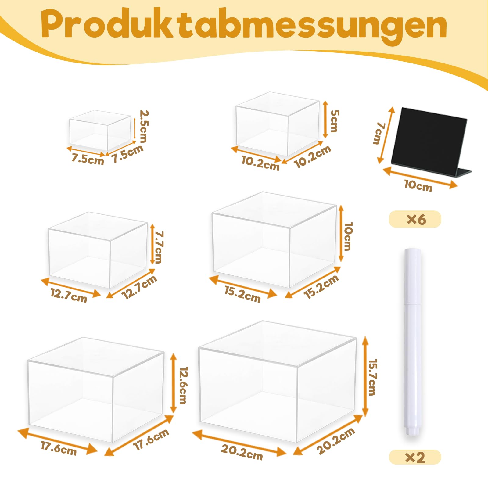 6er-Pack Acryl-Buffet-Ständer, Ausstellungsständer mit hohlem Sockel, Dessertständer für Weihnachtsfeiern, Hochzeiten, Geburtstage und Familienfeiern (transparent)